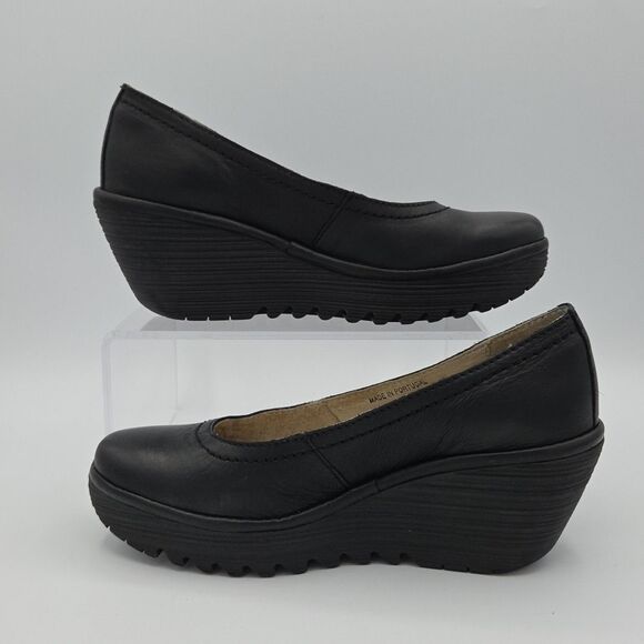 Fly London Women's Yoni 171 Wedge Leather Pump Slip Ons, Size 7-7.5 EU 38 - Picture 2 of 8